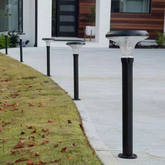 Alt view image 5 of 6 - Vantage Bollard Solar Pathway Light, Black Aluminum, Large 10" Diameter, 31" Tall Height, UltraBright 200 Lumens, Warm White 2700K LED, Waterproof Outdoor Landscape, 314B50000 (1 Pack)