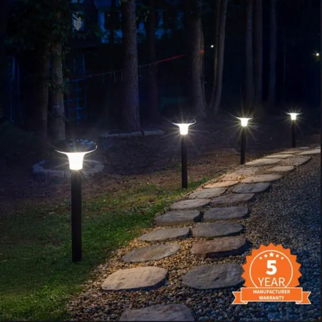 Alt view image 2 of 6 - Vantage Bollard Solar Pathway Light, Black Aluminum, Large 10" Diameter, 31" Tall Height, UltraBright 200 Lumens, Warm White 2700K LED, Waterproof Outdoor Landscape, 314B50000 (2 Pack)