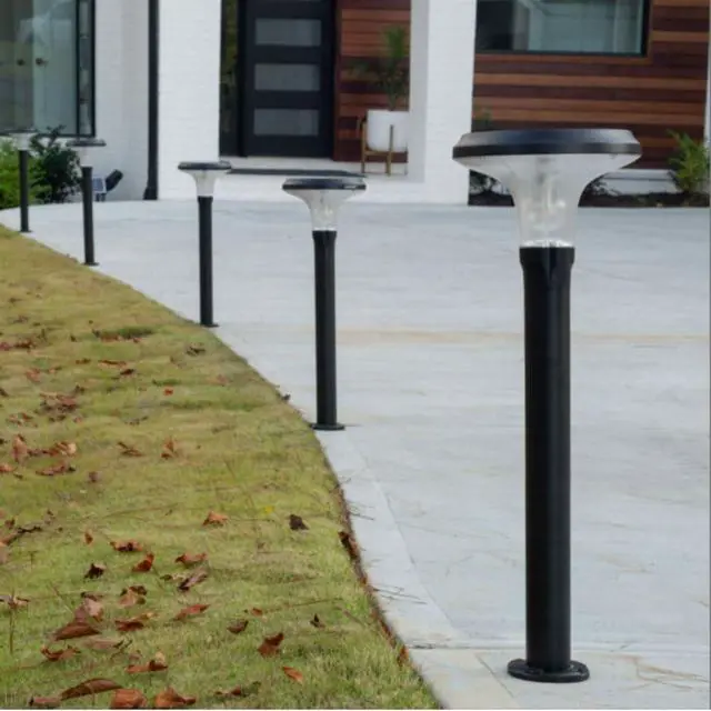 Alt view image 3 of 6 - Vantage Bollard Solar Pathway Light, Black Aluminum, Large 10" Diameter, 31" Tall Height, UltraBright 200 Lumens, Warm White 2700K LED, Waterproof Outdoor Landscape, 314B50000 (2 Pack)
