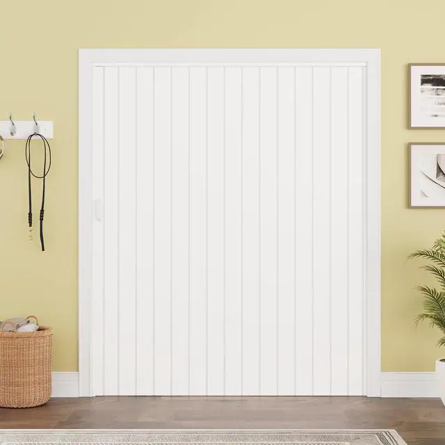 Alt view image 2 of 6 - 60" x 80" Double Walled PVC Accordion Door Interior with Full-Side Strong Magnetic Strip, Soundproof Accordion Folding Door for Doorway Closet RV Kitchen Bathroom, Sturdy & Easy to Install, Trimmable