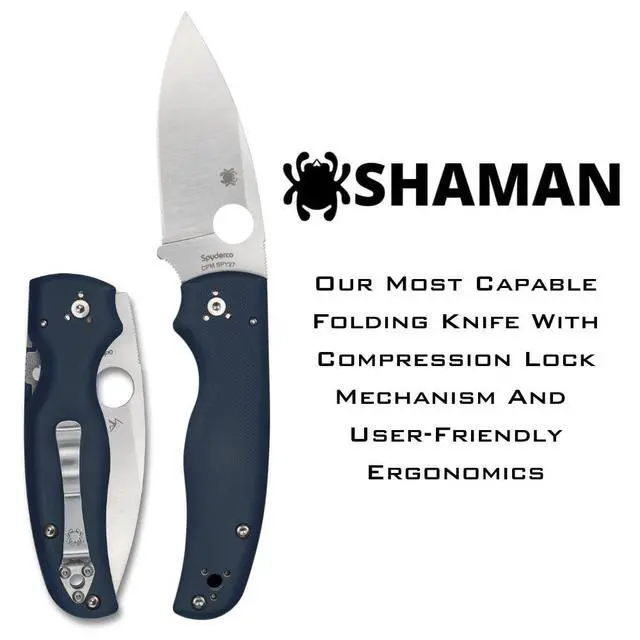 Alt view image 2 of 5 - Shaman Folding Pocket Knife with 3.5" CPM SPY27 Steel Blade and G-10 Handle - EDC Knife for Men and Women, Perfect for Hunting, Tactical, Camping, Survival, Hiking - PlainEdge - C229GPCBL