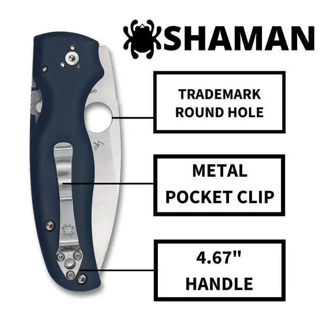 Alt view image 4 of 5 - Shaman Folding Pocket Knife with 3.5" CPM SPY27 Steel Blade and G-10 Handle - EDC Knife for Men and Women, Perfect for Hunting, Tactical, Camping, Survival, Hiking - PlainEdge - C229GPCBL