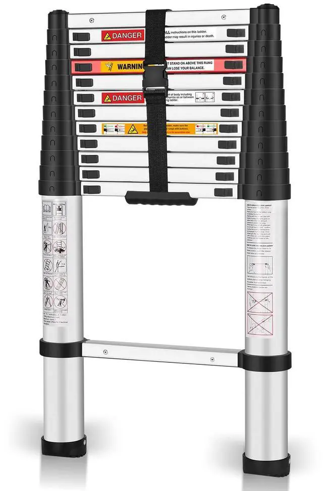 Main image of Telescoping Ladder,12.5 Feet Aluminum Telescopic Extension Ladder,Soft Close Design Multi-Purpose Extendable Ladder for Household Daily or Hobbies,330 Lb Capacity