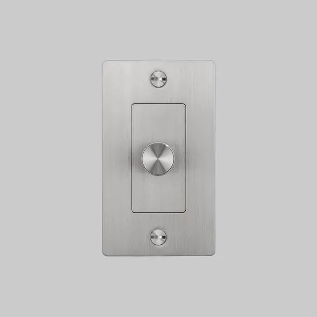 Alt view image 2 of 6 - Buster and Punch 1 Gang Single Dimmer Switch LED Cross Knurl Without Logo in Steel