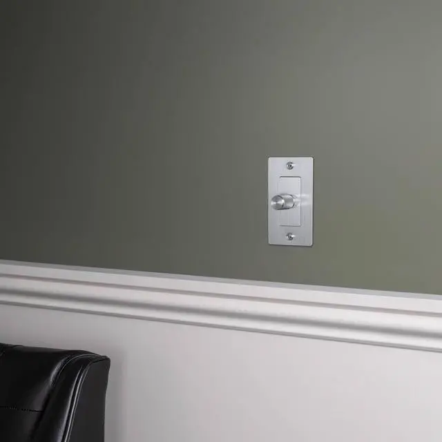 Alt view image 3 of 6 - Buster and Punch 1 Gang Single Dimmer Switch LED Cross Knurl Without Logo in Steel