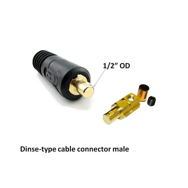 Alt view image 4 of 6 - 50-ft 2-AWG USA-made Heavy Duty Welding Cable with Stick Electrode Holder Stinger and Dinse-type Twistlock Connector Plug for Welder Whip Lead