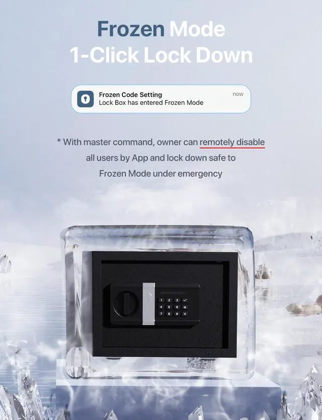 Alt view image 4 of 6 - FORFEND Smart Home Safes | WiFi Safe Box App Unlock/Alarm | Voice Control, Kidnap SOS Alarm, Tamper Detect, Frozen Mode | Money Security Lockbox History Track | Digital Caja Fuerte Remote Live Monitor