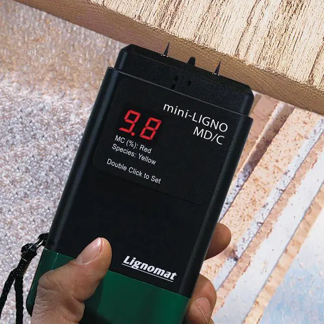 Alt view image 6 of 6 - Pin Wood Moisture Meter, Digital Moisture Detector for Lumber Drywall Firewood Masonry Woodworking Plaster Floor - mini-Ligno D/C, Electrode E14M, Pouch