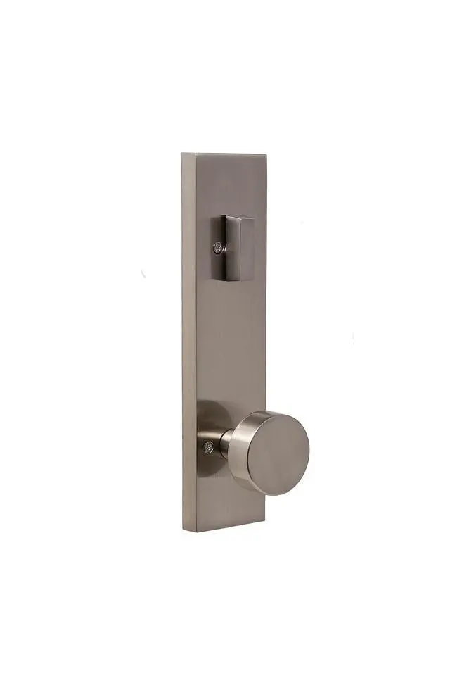 Alt view image 5 of 5 - Xanthis Single Cylinder Handle Set with Mesa Knob (Satin Nickel, Dummy Handleset)
