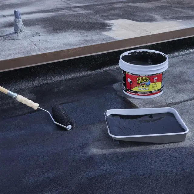 Alt view image 5 of 6 - Liquid Rubber Coating Sealant, Waterproof, Flexible, Breathable, and UV Resistant, Roof Repair, Basements, RV, Campers, Trailers, Marine, EPDM, Masonry, MAX, Black, 2.5 Gallon