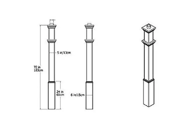 Alt view image 6 of 6 - Sturbridge 5"x5" Vinyl Lamp Post