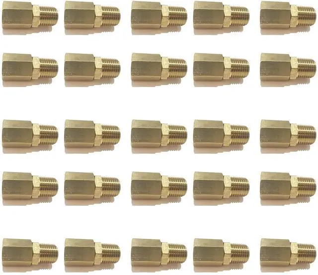 Main image of Brass Male Swivel Adapter 1/4" NPT Fuel/AIR/Water/Oil/Gas WOG (Qty 25)