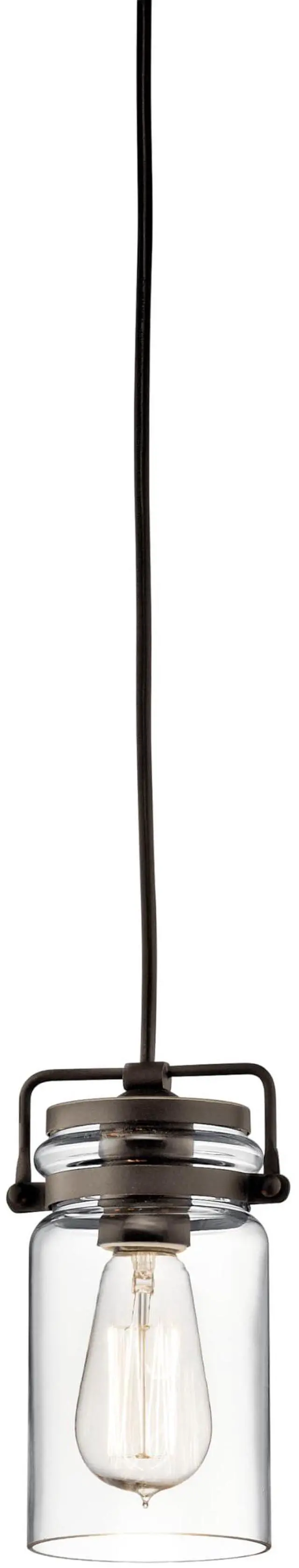 Main image of Brinley 3-Light Pendant Light with Clear Glass in Olde Bronze, Modern Farmhouse Kitchen Island Lighting Fixture for Dining Room (8.5" x 7.75"), 42869OZ