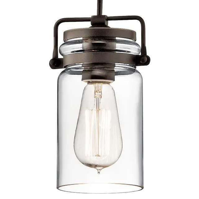 Alt view image 5 of 6 - Brinley 3-Light Pendant Light with Clear Glass in Olde Bronze, Modern Farmhouse Kitchen Island Lighting Fixture for Dining Room (8.5" x 7.75"), 42869OZ