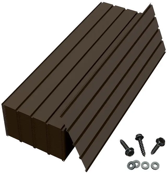 Main image of Domi 20 PCS Metal Roofing Panels, Galvanized Steel Corrugated Roof Panels Waterproof Heavy Duty Metal Siding Panels with Screws for Pergola Gazebo Garage Sheds Mobile Home (Brown)