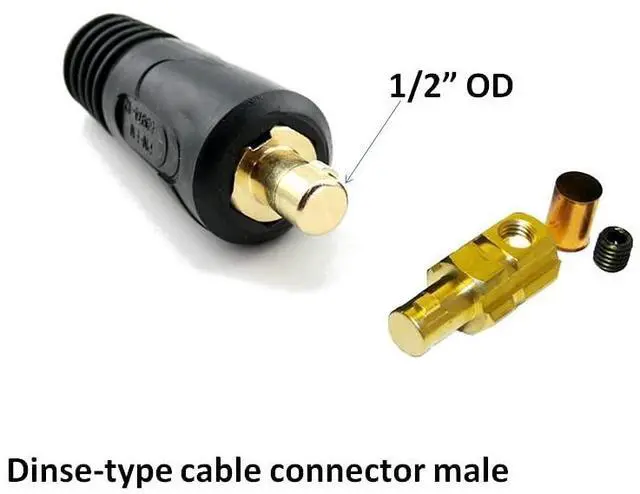 Alt view image 4 of 6 - 50-ft 2-AWG USA-made Heavy Duty Welding Cable with Work Clamp and Dinse-type Twistlock Connector Plug for Welder Whip Lead