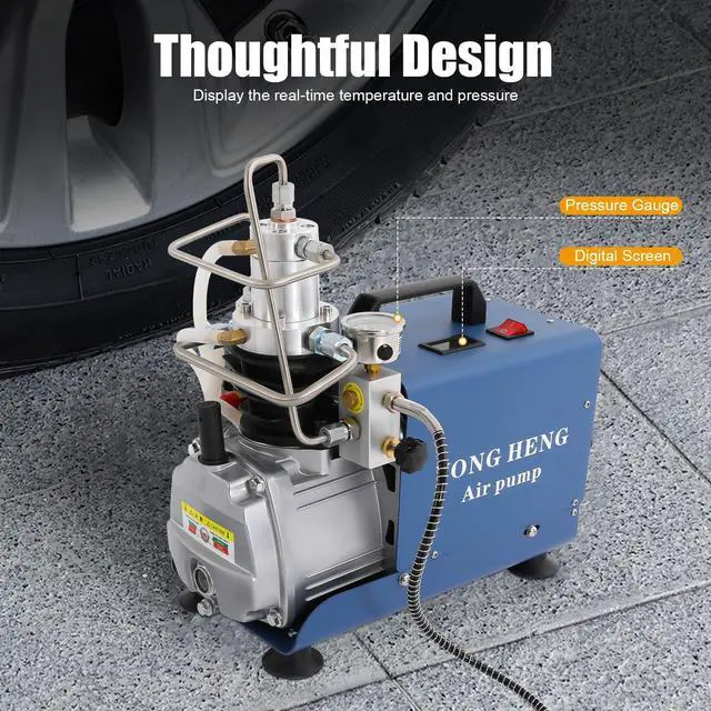 Alt view image 2 of 6 - Electric 4500psi PCP Air Compressor Pump, 30MPa Portable High Pressure Air Compressor Inflator PC P, Two-Stage Compression PCP Air Pump