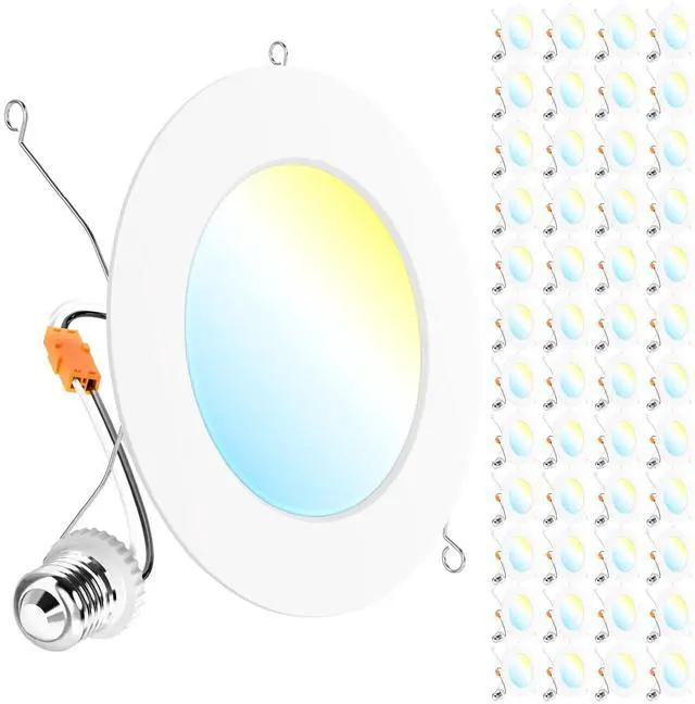 Main image of Sunco 48 Pack Retrofit LED Recessed Lighting 6 Inch, Can Lights for Ceiling, 1200 LM, 15W, Selectable CCT 2700K/3000K/4000K/5000K/6000K, Dimmable, Ultra Thin Flat Light Fixture UL