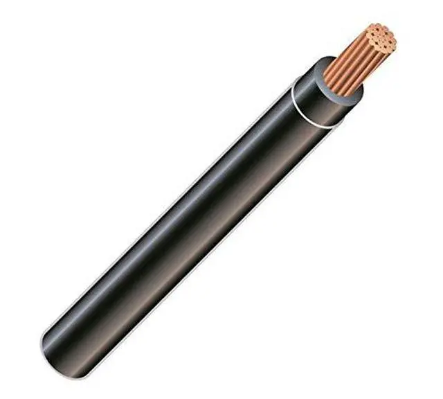 Main image of 4 AWG 19-Stranded THHN Black Copper Building Wire (50ft Cut)