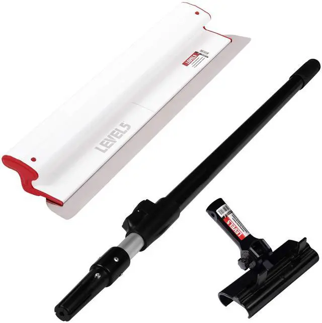 Main image of Composite Skimming Blade Combo, 24" Blade + 38.5" - 63" Extension Handle | Smoothing/Knockdown Drywall Knife | Composite Plastic & European Stainless Steel Construction | 5-425C