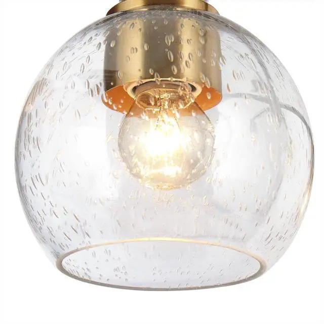 Alt view image 5 of 6 - 3 Lights Gold Chandelier, Dining Room Chandelier Over Table, Black Gold Hanging Ceiling Chandeliers Adjustable Modern Glass Pendant Light Fixture for Foyer, Kitchen, Living Room and Entryway