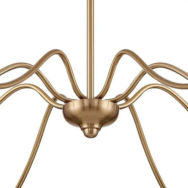 Alt view image 6 of 6 - Marinec Soft Gold Hanging Chandelier Lighting 42" Wide Farmhouse Rustic Bent Arms 8-Light Fixture for Dining Room Living House Home Foyer Kitchen Island Entryway High Ceilings