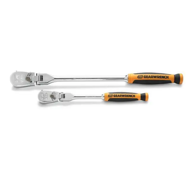 Alt view image 3 of 6 - 2 Piece 1/4inch and 3/8inch Drive 120XP Flex Head Teardrop Ratchet Set, Dual Material - 81204P