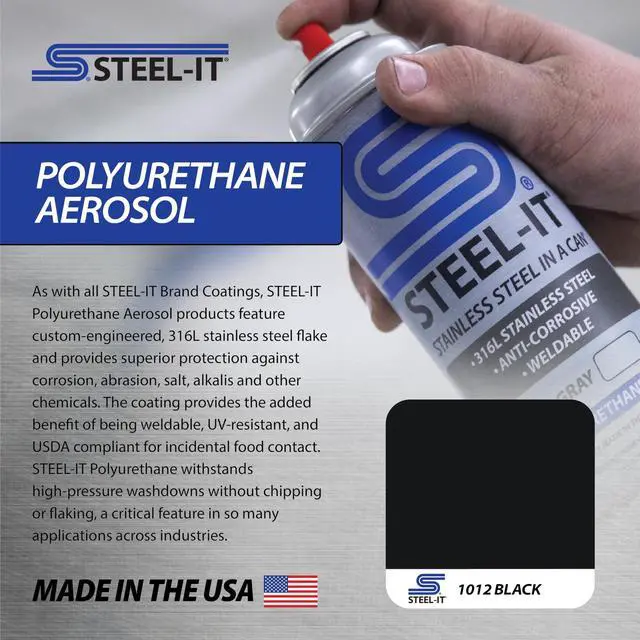 Alt view image 2 of 6 - 1012D Polyurethane, Industrial Paint Coatings, Weldable, Easy to Apply - Black (8 Pack)