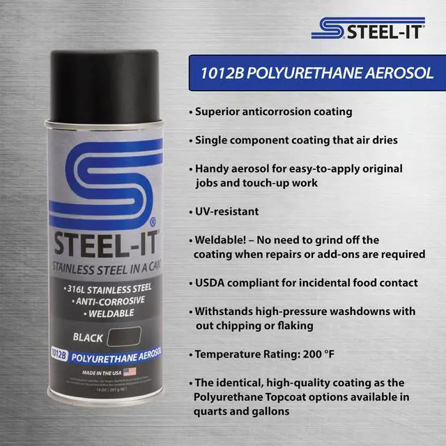 Alt view image 3 of 6 - 1012D Polyurethane, Industrial Paint Coatings, Weldable, Easy to Apply - Black (8 Pack)