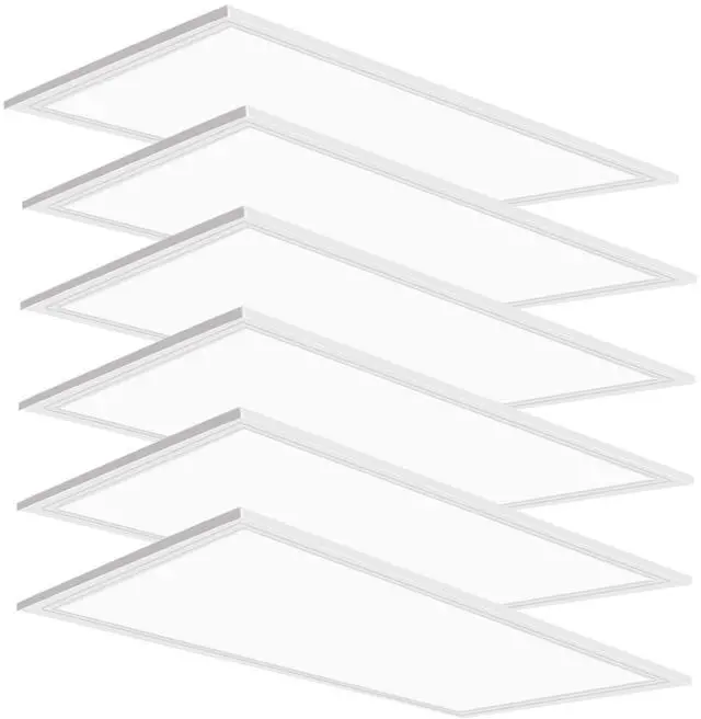Main image of 2x4 LED Flat Panel Light,6 Pack,7800LM LED Ceiling Light Fixture,0-10V Dimmable,5000K Daylight White Recessed Edge-Lit Troffer Fixture,ETL Certificated,Works from 110-277V AC