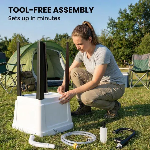 Alt view image 3 of 6 - 23-Gallon Utility Sink Laundry Tub for Washing Room, Freestanding Laundry Sink with Soap Dispenser, Faucet, Inlet and Drain Hoses, Portable Utility Tub for Indoor & Outdoor