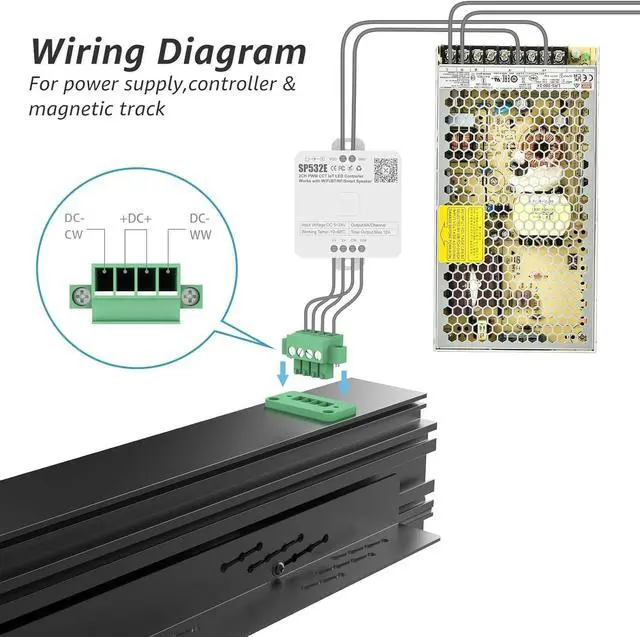 Alt view image 4 of 6 - 2-Pack 200W Low Voltage LED Power Driver Transformer with LED Controller, 24V DC Power Supply for Track Lighting, Dimmable & Control via App, Remote, Compatible Track Rails & Light Heads