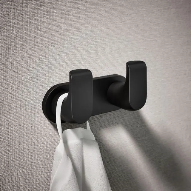 Alt view image 2 of 6 - 97500-BL Avid® Double Robe Hook, Matte Black