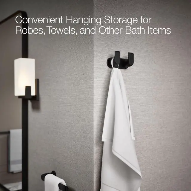 Alt view image 3 of 6 - 97500-BL Avid® Double Robe Hook, Matte Black