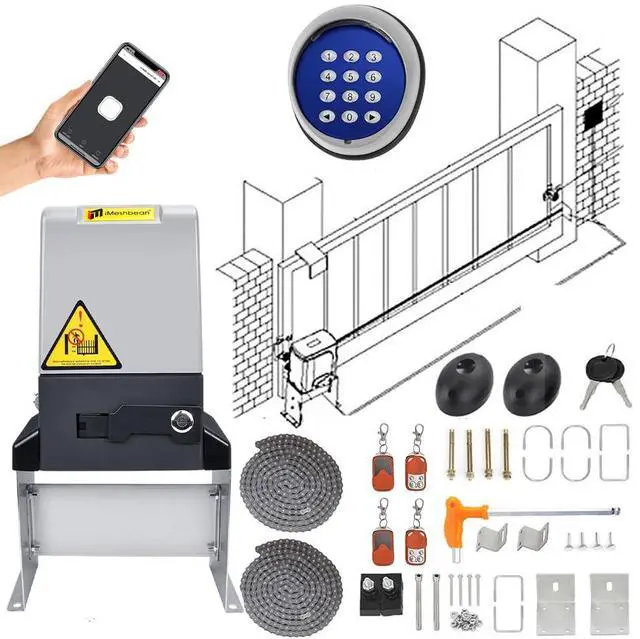 Main image of 4400LB Automatic Sliding Gate Opener,750W APP Control Electric Rolling Driveway Slide Gate Motor with 4 Remotes,Wireless Keyboard,Gate Operator Hardware Kit for Security,Up to 40FT (Chain Driven)