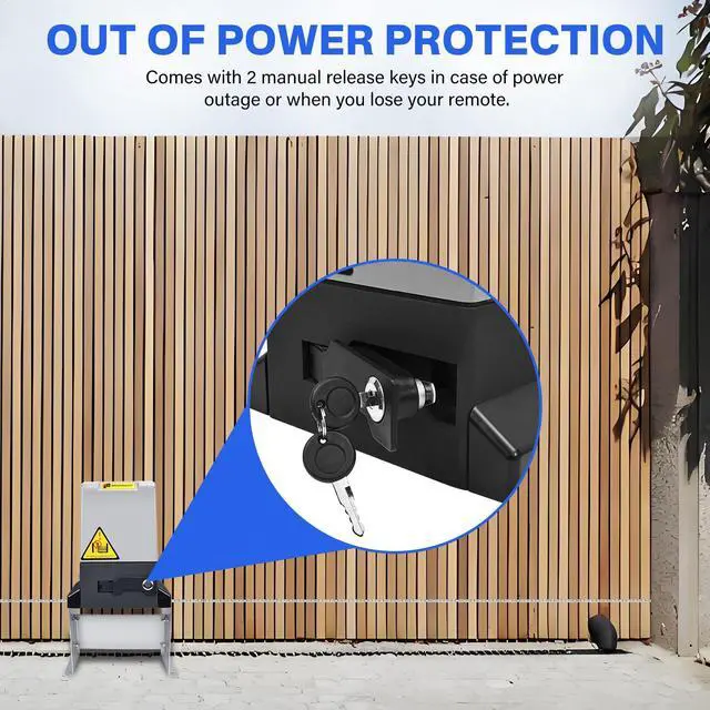 Alt view image 6 of 6 - 4400LB Automatic Sliding Gate Opener,750W APP Control Electric Rolling Driveway Slide Gate Motor with 4 Remotes,Wireless Keyboard,Gate Operator Hardware Kit for Security,Up to 40FT (Chain Driven)