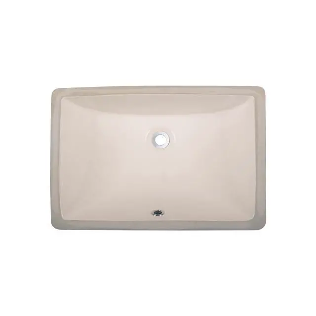 Alt view image 3 of 6 - 20 in. Rectangular Undermount Bathroom Sink in Biscuit (Combo w/Waterfall Single Handle Faucet in Brushed Nickel)
