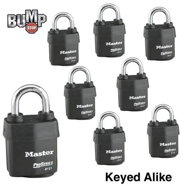 Alt view image 2 of 4 - Eight (8) High Security Pro Series Padlocks w/16 Keys, 6121NKA-8 w/BumpStop Technology