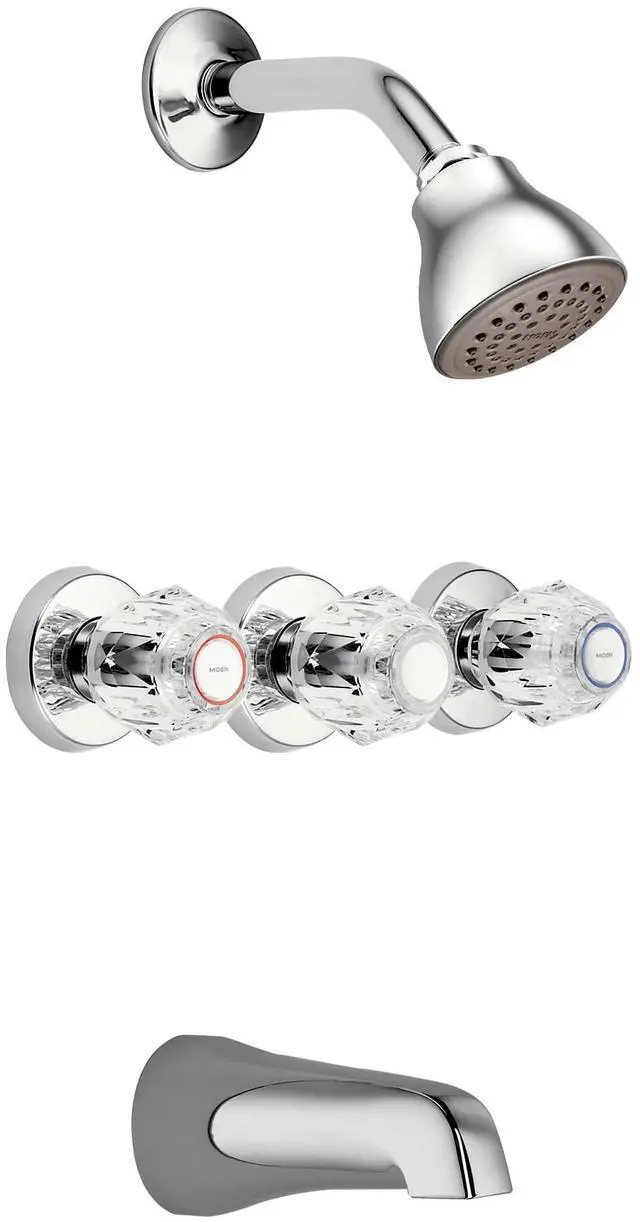 Main image of 2995EP Chateau Three-Handle Tub and Eco-Performance Shower Faucet, Valve Included, Chrome