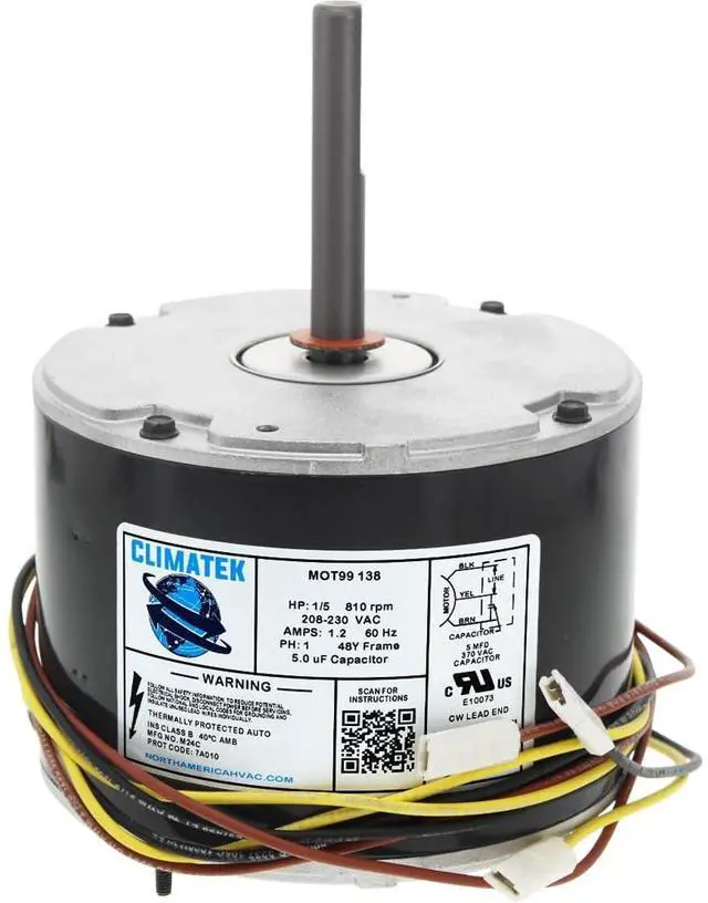 Main image of 5KCP39FFAB35S - 1/5 HP Condenser Fan Motor Exactly Replaces GE Genteq 3S048 | 1/5 HP, 208-230v, Exact Fit