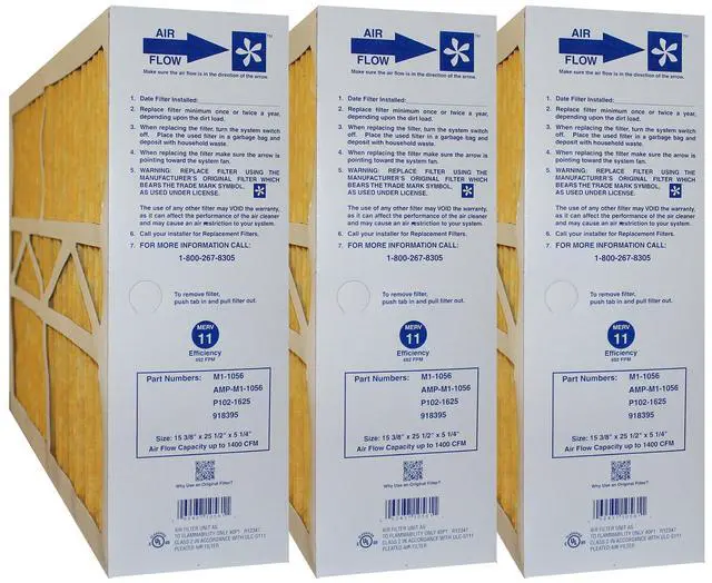 Main image of Clean Comfort M1-1056 P102-1625 918395 Size 16x25x5 (Actual size: 15 3/8" x 25 1/2" x 5 1/4") Filter 3 Pack