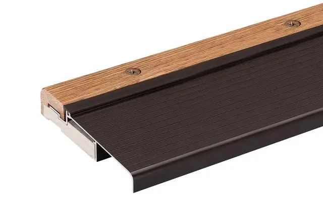 Main image of Exterior Inswing Threshold | Oak & Aluminum Adjustable Sill with Wood Base | 5 ¾ Wide | 6 Feet Long | Adjusts from 1 1/8 to 1 ½ High | Brown Aluminum | Primed Wood