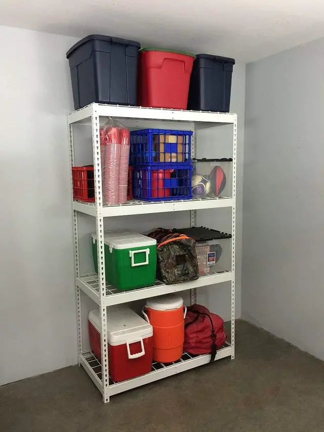 Alt view image 2 of 6 - Garage Shelving Unit - Storage Shelf that Holds 300 Pounds Per Shelf Rack - All Steel Shelves for Storage - Easy to Assemble Shelving Storage, Garage Shelf, White (24" x 48" x 84")