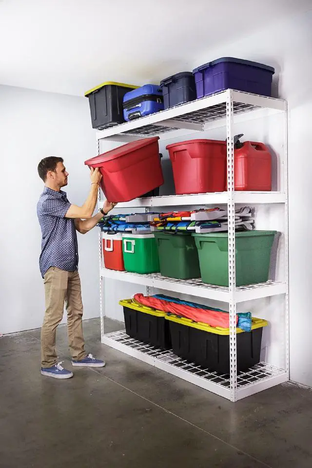 Alt view image 2 of 6 - Garage Shelving Unit - Storage Shelf that Holds 500 Pounds Per Shelf Rack - All Steel Shelves for Storage - Easy to Assemble Shelving Storage, Garage Shelf, White (24" x 72" x 84")