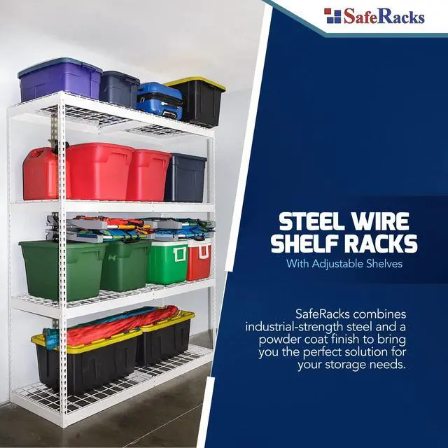 Alt view image 5 of 6 - Garage Shelving Unit - Storage Shelf that Holds 500 Pounds Per Shelf Rack - All Steel Shelves for Storage - Easy to Assemble Shelving Storage, Garage Shelf, White (24" x 72" x 84")
