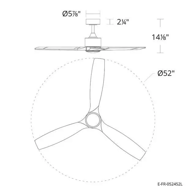 Alt view image 6 of 6 - Madera 52in 3-Blade Smart Indoor or Outdoor Ceiling Fan 2700K-6000K CCT Tunable Range LED Light Kit in Matte White with White Solid Wood Blades Works With iOS or Android App