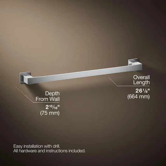 Alt view image 4 of 6 - 26634-CP Honesty® 24" Towel bar, Polished Chrome