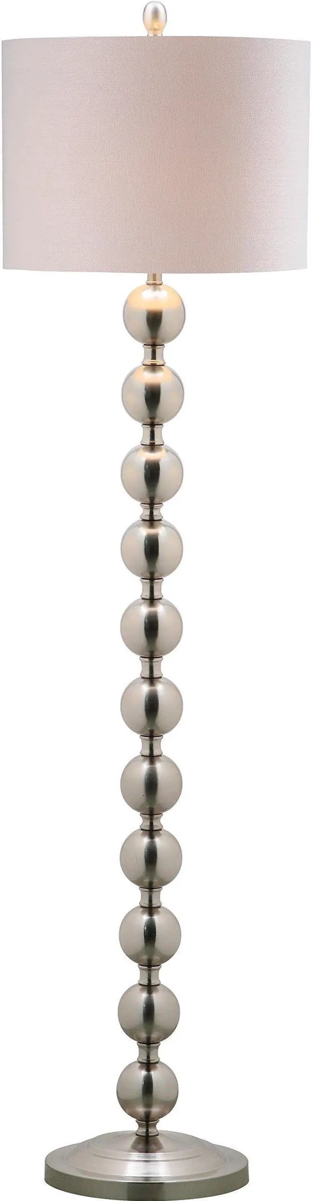 Main image of Lighting Collection Reflections Modern Farmhouse Stacked Ball Nickel 59-inch Living Room Bedroom Home Office Standing Floor Lamp (LED Bulb Included)