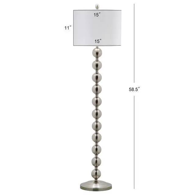 Alt view image 4 of 6 - Lighting Collection Reflections Modern Farmhouse Stacked Ball Nickel 59-inch Living Room Bedroom Home Office Standing Floor Lamp (LED Bulb Included)