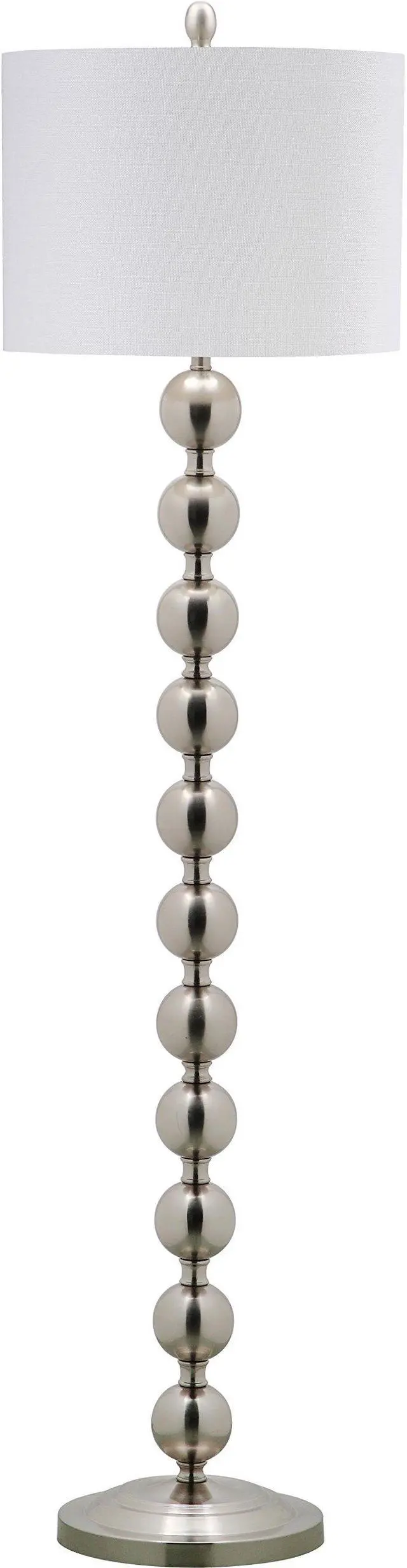 Alt view image 6 of 6 - Lighting Collection Reflections Modern Farmhouse Stacked Ball Nickel 59-inch Living Room Bedroom Home Office Standing Floor Lamp (LED Bulb Included)